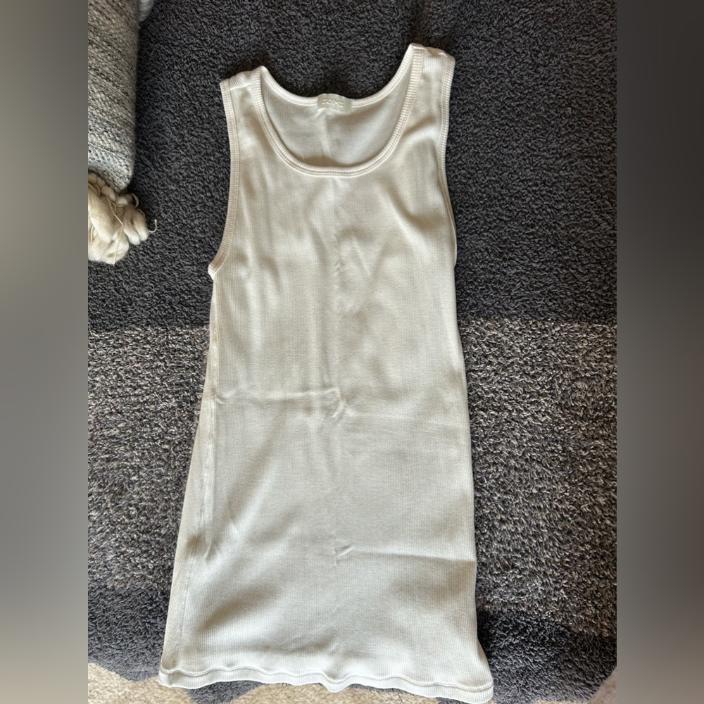 SKIMS Cream Ribbed Tank Dress